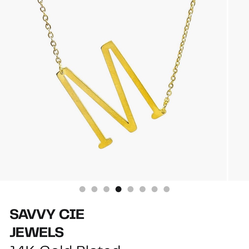 Savvy Cie Gold Letter M Necklace